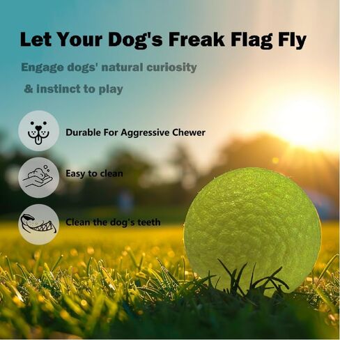 Indestructible Dog Balls for Aggressive Chewers: Interactive Pet Toys, Solid-colored, Durable, Bouncy, and Water Toy Fetch Balls, Herding and Jolly Ball for Dogs (Yellow/Orange, Medium) in Saudi Arabia