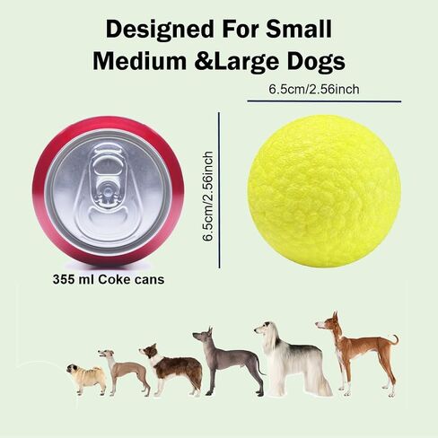 Indestructible Dog Balls for Aggressive Chewers: Interactive Pet Toys, Solid-colored, Durable, Bouncy, and Water Toy Fetch Balls, Herding and Jolly Ball for Dogs (Yellow/Orange, Medium) in Saudi Arabia
