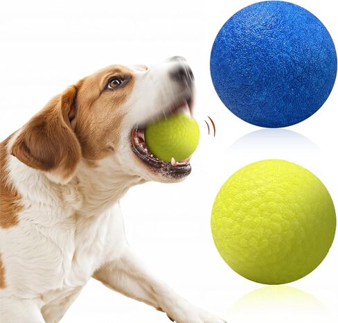 Indestructible Dog Balls for Aggressive Chewers: Interactive Pet Toys, Solid-colored, Durable, Bouncy, and Water Toy Fetch Balls, Herding and Jolly Ball for Dogs (Yellow/Orange, Medium) in Saudi Arabia