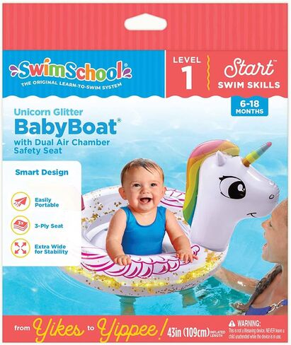 Aqua LEISURE BabyBoat Pool Float for Infant, Multiple Colors and Styles in Kuwait