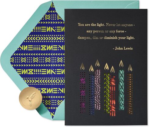 Papyrus Birthday Card with John Lewis Quote (Never Let Anyone Diminish Your Light) in Saudi Arabia