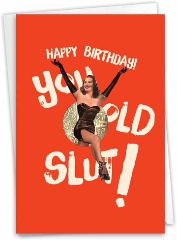 NobleWorks - 1 Funny Women's Birthday Card - Hilarious Bday Greeting Card with Envelope, Sassy Celebration - Aren't You Glad C7025BDG in Kuwait