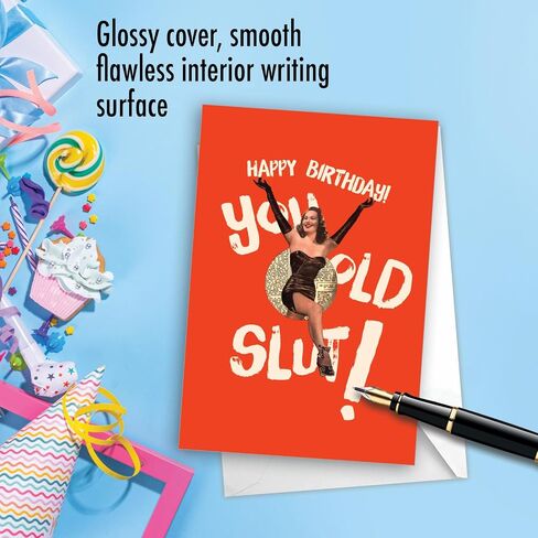 NobleWorks - 1 Funny Women's Birthday Card - Hilarious Bday Greeting Card with Envelope, Sassy Celebration - Aren't You Glad C7025BDG in Kuwait