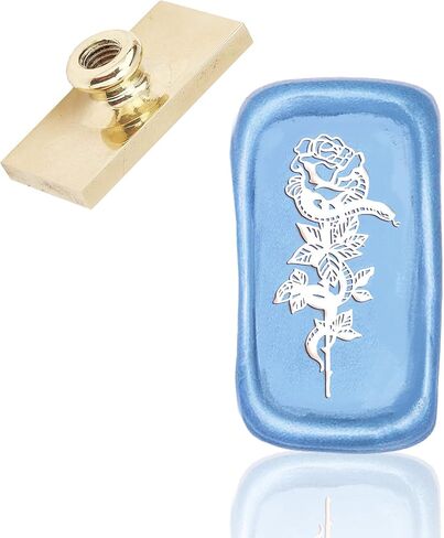 CRASPIRE Flower and Sword Wax Seal Stamp Head Replacement Vintage Sealing Wax Stamp Square Heads Only No Handle for Letter Envelopes Cards Invitations Wedding Halloween Xmas Christmas Easter Day in Saudi Arabia
