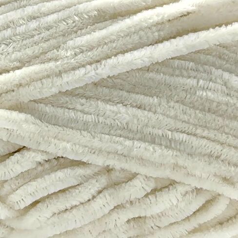Sensy Velvet Slim Yarn for Crocheting, Baby Blanket Yarn, Chenille Yarn, Amigurumi Yarn, 3.5 oz, 218 Yards, Gauge 3 Light (Ecru) in Saudi Arabia