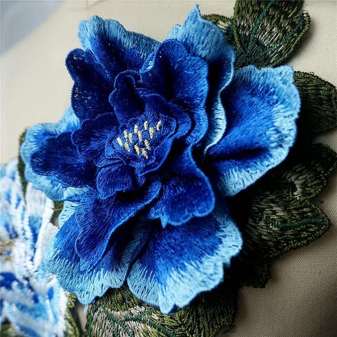 كبير مطرز 3D زهور الفاوانيا يترك خياطة بقع الزركشة زين ثوب الزفاف فستان الزفاف مساء شيونغسام اللباس DIY الديكور الحرفية (الوردي الوردي) in Kuwait