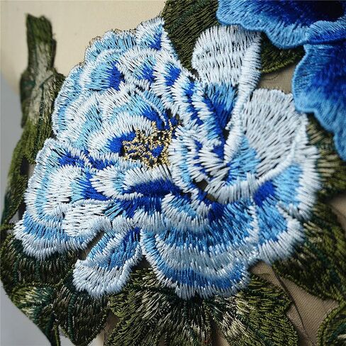 كبير مطرز 3D زهور الفاوانيا يترك خياطة بقع الزركشة زين ثوب الزفاف فستان الزفاف مساء شيونغسام اللباس DIY الديكور الحرفية (الوردي الوردي) in Kuwait