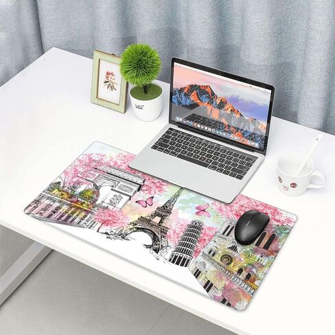 Paris Eiffel Tower Mouse Mouse Pad Long Extended XL Gaming European City Mousepad Mousepad Exclude Excluded Mitched Mitches ، 29.5 '× 15.8' ' in Kuwait