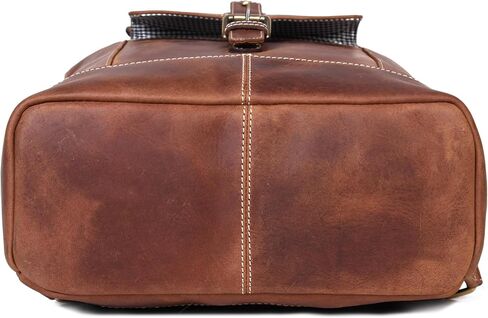 Handmade Full-Grain Leather Backpack for Men & Women – Casual Laptop, Travel, Camping, Roll-Top Rucksack, Brown (Leather, Congac) in Saudi Arabia