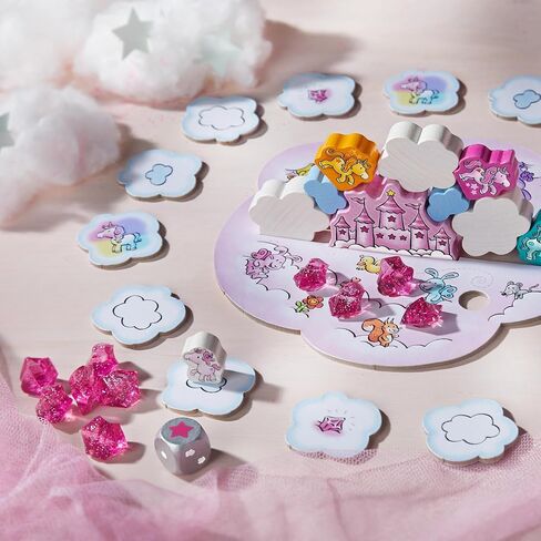 HABA Unicorn Glitterluck Cloud Stacking - Cooperative Kids Board Game - Fun Games for Kids and Unicorn Games Ages 4+ Made in Germany in Saudi Arabia