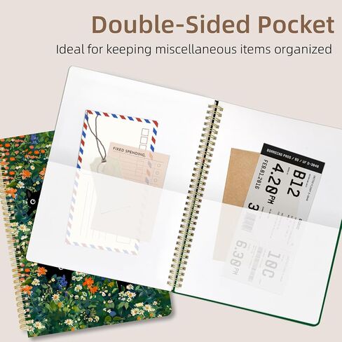 Cute Spiral Notebook journal A4 Aesthetic Pretty Design for Women Girls Kawaii with Pocket, 8.5 x 11 inch, Lined, Cat Garden in Saudi Arabia