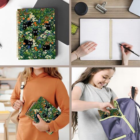 Cute Spiral Notebook journal A4 Aesthetic Pretty Design for Women Girls Kawaii with Pocket, 8.5 x 11 inch, Lined, Cat Garden in Saudi Arabia
