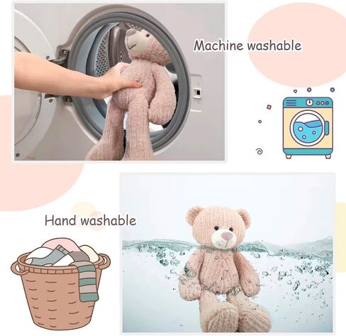 18" Pink Bear Stuffed Animals for Boys and Girls,Soft and Adorable Stuffed Bear Plush Toys for Newborn Babies,Cuddly Stuffed Bear for Kids,Great Gifts on Birthday,Christmas in Kuwait