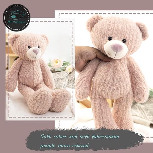 18" Pink Bear Stuffed Animals for Boys and Girls,Soft and Adorable Stuffed Bear Plush Toys for Newborn Babies,Cuddly Stuffed Bear for Kids,Great Gifts on Birthday,Christmas in Kuwait