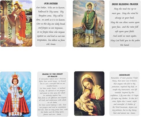 Catholic Holy Card Prayer Card with Metal Box, Catholic Gifts, Assorted Holy Cards with Catholic Saints and Prayers - 18Pcs in Kuwait