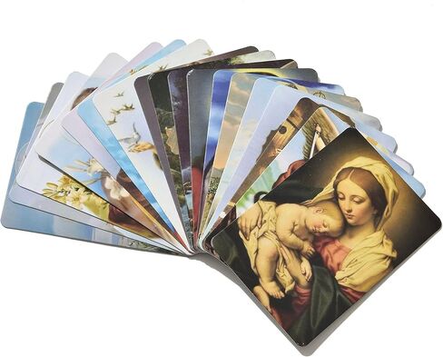 Catholic Holy Card Prayer Card with Metal Box, Catholic Gifts, Assorted Holy Cards with Catholic Saints and Prayers - 18Pcs in Kuwait