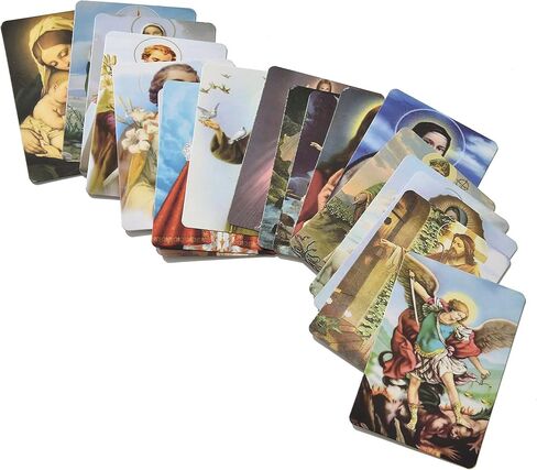 Catholic Holy Card Prayer Card with Metal Box, Catholic Gifts, Assorted Holy Cards with Catholic Saints and Prayers - 18Pcs in Kuwait