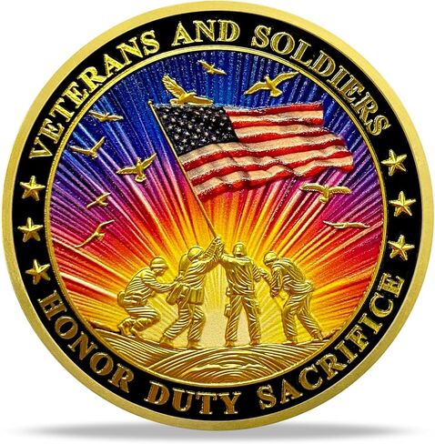 Veteran Challenge Coins Bulk - Veterans Thank You Coins Double-Sided Commemorative Prayer Coin with Bald Eagle and Flag Raising Design, Thank You for Your Service Military Appreciation Coin in Saudi Arabia