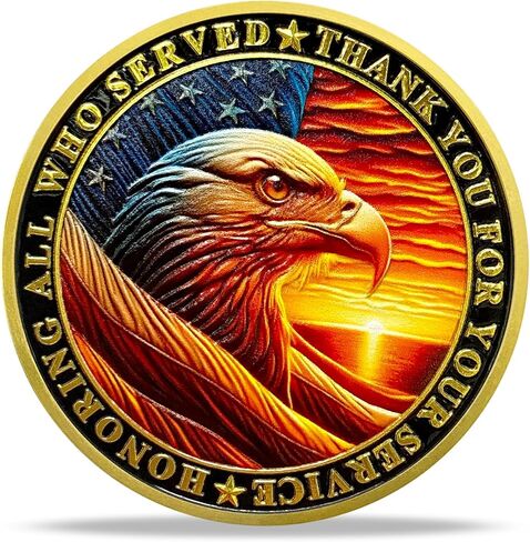 Veteran Challenge Coins Bulk - Veterans Thank You Coins Double-Sided Commemorative Prayer Coin with Bald Eagle and Flag Raising Design, Thank You for Your Service Military Appreciation Coin in Saudi Arabia