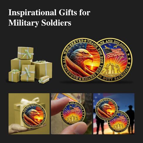 Veteran Challenge Coins Bulk - Veterans Thank You Coins Double-Sided Commemorative Prayer Coin with Bald Eagle and Flag Raising Design, Thank You for Your Service Military Appreciation Coin in Saudi Arabia