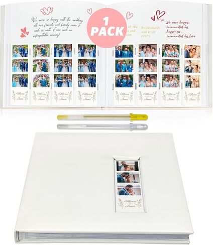 Premium 2x6 160 Photos Photo Photo Photo Abrum مع مساحة الكتابة ، ألبوم كشك الصور ، ألبوم سجل القصاصات لشرائط صور 2x6 ، كتاب ألبوم الصور مع الأكمام ، دفتر زفاف ، كتاب ذاكرة ، أسود in Kuwait