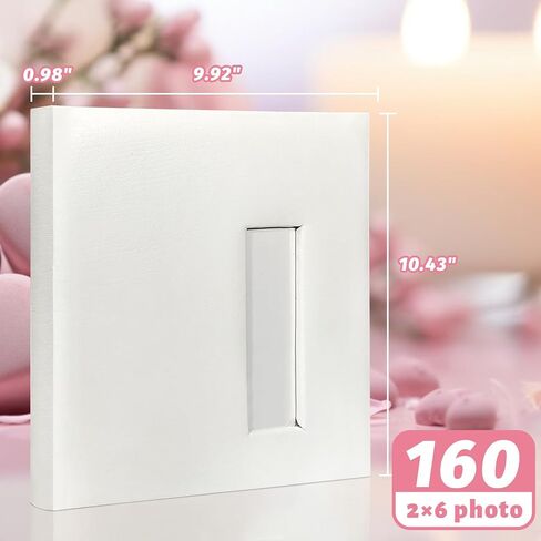 Premium 2x6 160 Photos Photo Photo Photo Abrum مع مساحة الكتابة ، ألبوم كشك الصور ، ألبوم سجل القصاصات لشرائط صور 2x6 ، كتاب ألبوم الصور مع الأكمام ، دفتر زفاف ، كتاب ذاكرة ، أسود in Kuwait