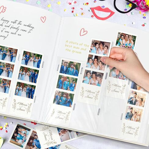 Premium 2x6 160 Photos Photo Photo Photo Abrum مع مساحة الكتابة ، ألبوم كشك الصور ، ألبوم سجل القصاصات لشرائط صور 2x6 ، كتاب ألبوم الصور مع الأكمام ، دفتر زفاف ، كتاب ذاكرة ، أسود in Kuwait