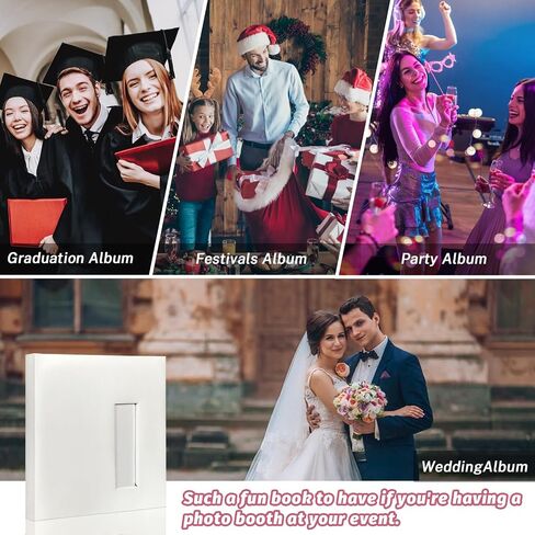 Premium 2x6 160 Photos Photo Photo Photo Abrum مع مساحة الكتابة ، ألبوم كشك الصور ، ألبوم سجل القصاصات لشرائط صور 2x6 ، كتاب ألبوم الصور مع الأكمام ، دفتر زفاف ، كتاب ذاكرة ، أسود in Kuwait