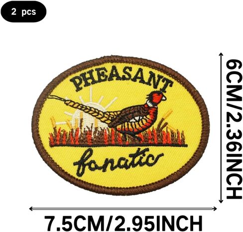 2 Pcs Vintage Pheasant Bird Animal Wildlife Hunting Embroidered Appliques Patch with Hook and Loop Fastener - Punk Style Tactical Crochet Badge Suitable for Vests,Jackets, Backpacks,and Clothing in Saudi Arabia