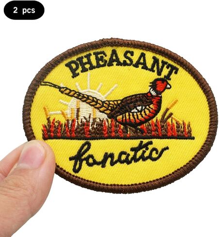 2 Pcs Vintage Pheasant Bird Animal Wildlife Hunting Embroidered Appliques Patch with Hook and Loop Fastener - Punk Style Tactical Crochet Badge Suitable for Vests,Jackets, Backpacks,and Clothing in Saudi Arabia