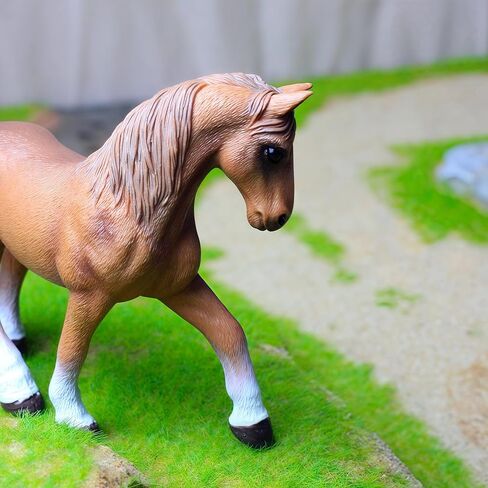 Horse Toy for Kids and Toddlers, Farm Animal Horse Figurine for Birthday Cake Topper, Garden Decoration, Party Favors, Kids School Project (Beige) in Kuwait