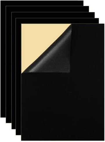 5PCS Black Self Adhesive Felt Sheets, Soft Velvet Sticky Back Felt for Jewelry Box and Drawer Liner, Art and Craft Making(A4 Size) in Kuwait