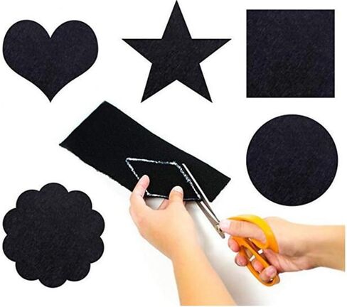 5PCS Black Self Adhesive Felt Sheets, Soft Velvet Sticky Back Felt for Jewelry Box and Drawer Liner, Art and Craft Making(A4 Size) in Kuwait