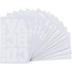 Magfok Iron on Transfer 3 Inch White Flock Letter for Clothing, 14 Sheet (Black or White Optional)