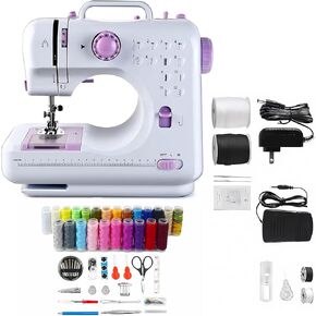 Sewing Machine, Mini Sewing Machine, Electric Portable Sewing Machine For Beginners, 12 Stitch Dual Speed With Foot Pedal & Sewing Kit, With 27pc Accessory Kit Included 2 Speed Foot Pedal (Purple) in Saudi Arabia