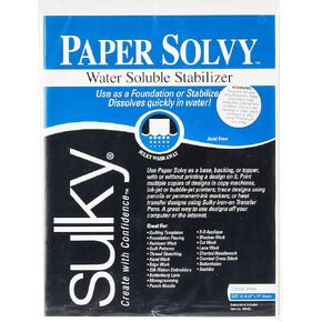 Sulky 409-02 Paper Solvy Water Soluble Fabric Stabilizer, 8-1/2 by 11-Inch, 12 Per Package