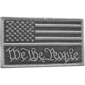 Subdued American We The People 2x3.25 USA Flag Declaration Independence 2A Morale Fastener Cap Patch