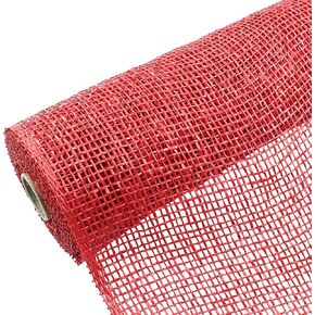 Hitefu Orange Mesh Ribbon, 10 Inch x 15 Feet Decor Ribbon, Plastic Mesh Roll, Imitation Burlap Roll, for Spring Wreaths, Swags, Festival Decoration