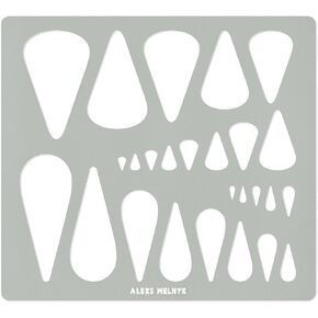 Aleks Melnyk No.211 Metal Stencil for Jewelry, Shape Earring Teardrops Cutouts Stencil, Lapidary Template for Cabochons, Tear Drop, Jewelry Making Templates, Bracelets, Earrings DIY, Teardrop Pattern