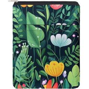 NICENEEDED Book Cover with Zipper, Front Pocket Book Protector Waterproof BookCover Case for Book Lovers, Stars Moon Book Sleeve Book Pouch for Notebooks Hardcover and Paperbac