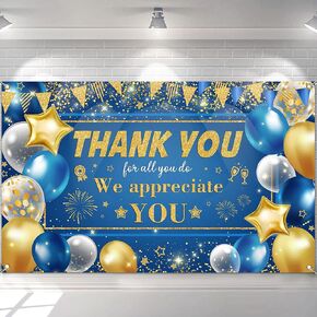 Mocsicka Thank You Banner Backdrop We Appreciate You Banner Pastor Appreciation Decorations Thank You for All You Do Employee Staff Appreciation Gifts Teacher Doctor Appreciation Party Decor