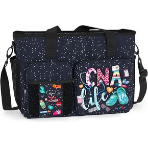 84hoods Large Nurse Work Bag. Waterproof Teacher Shoulder Bag for Work. Gift for CNA.