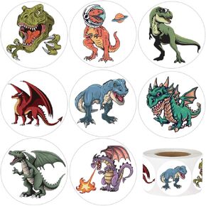 600Pcs Dinosaur Stickers for Kids 1.5 Inch Dragon Reward Stickers for Students Teachers Classroom Stickers Birthday Party Supplies Favors