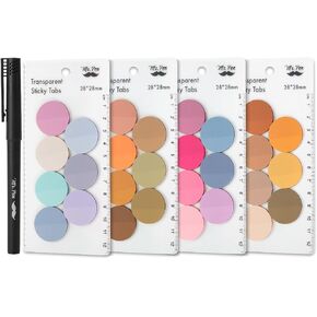 Mr. Pen- Transparent Sticky Note Set, 1120Sheets, Colorful, Round Transparent Sticky Notes Set, Bible Sticky Notes Clear Sticky Notes Transparent, Bible Notes, Transparent Sticky Notes for Bible