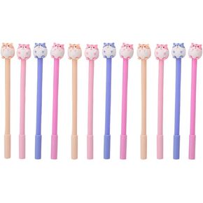 NUOBESTY 12 Pcs Cute Hamster Pens Adorable Hamster Ball-Pointed Pens Hamster Gel Pens Silicone Head Neutral Pens for School Student Office Writing Supplies