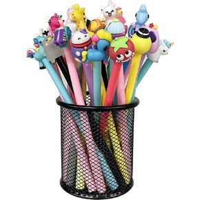 30 Pieces Cute Cartoon Black Gel Ink Pens Cartoon Animal Writing Pens 0.5 mm Assorted Styles Pens Stationery for School Office Home Student Kids Birthday Present