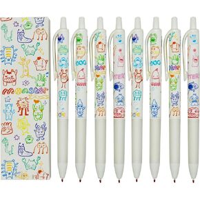 Maydahui 12 Pcs Retractable Cute Monster Pens Colorful Doodling Naughty Little Monster Gel Pen Black Ink for School Office Halloween Monster Party Favors