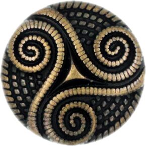 Bezelry 12 Pieces Roped Celtic Triple Spiral Metal Shank Buttons. 17mm (11/16 inch) (Antique Brass)