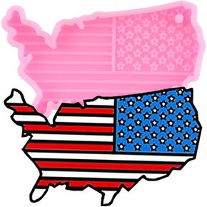 United States Map Silicone Keychain Mold Map Epoxy Resin Molds for DIY Backpack Pendant Jewelry Epoxy Making Necklace Decoration Craft