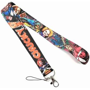 anime Source Child's Play شخصية Chucky Doll Good Guys Movie Movie Pervice Series Lanyard Keychain idge حامل شارة